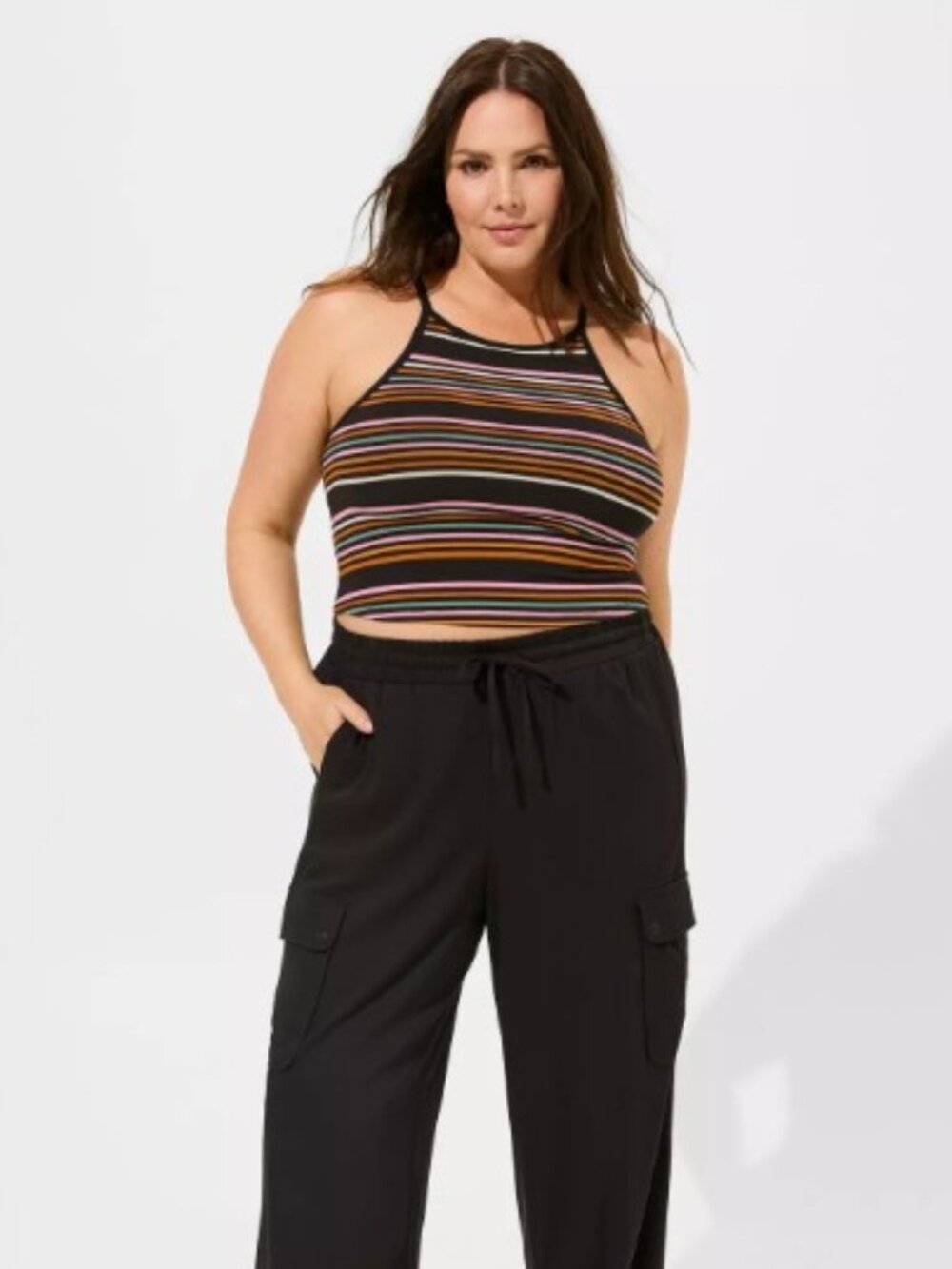 Torrid Stripe Crop Top Size 6